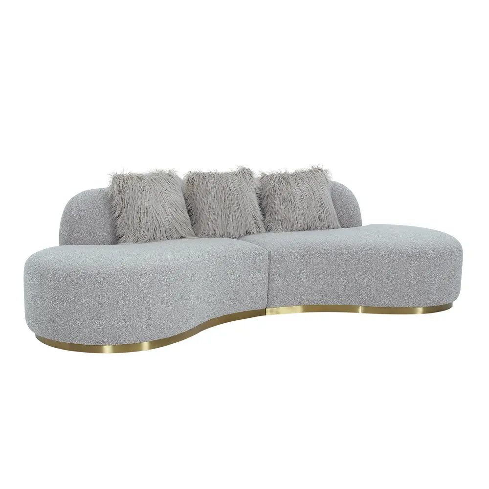 Pasargad Home Simona Upholstered Sofa with 3 Pillows, Width 110.6