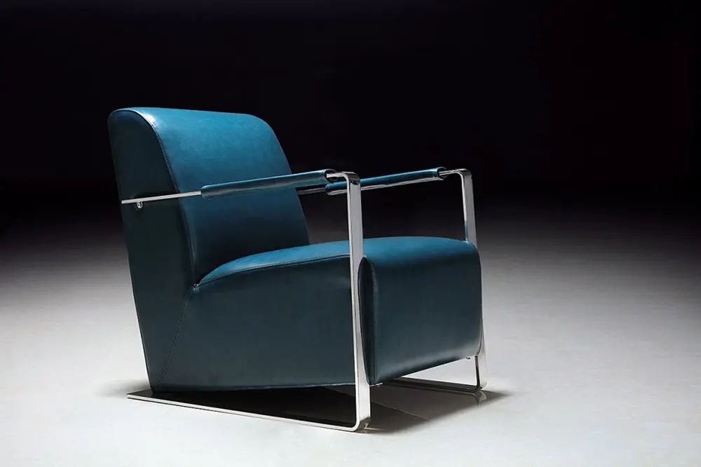 Pasargad Home Luxe Upholstered Armchair, Teal