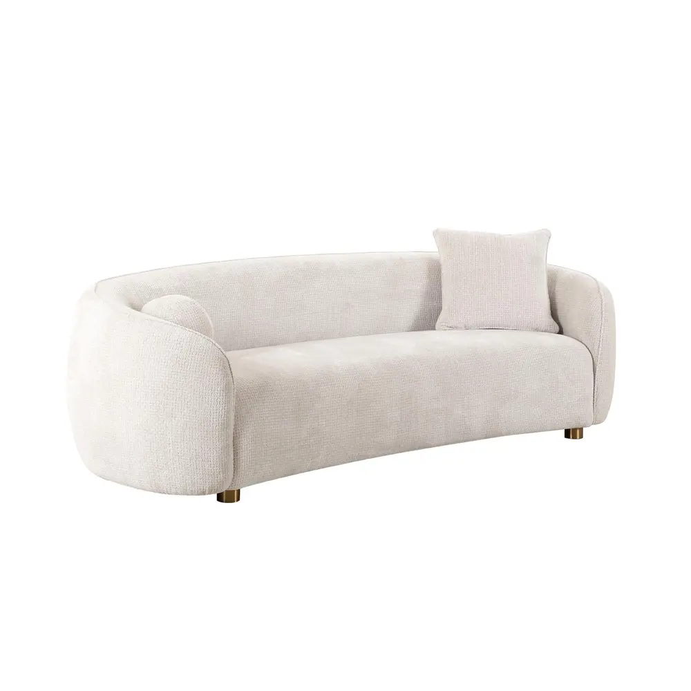 Pasargad Home Zarina Upholstered Modern Sofa with 2 Pillows Included, 94.5