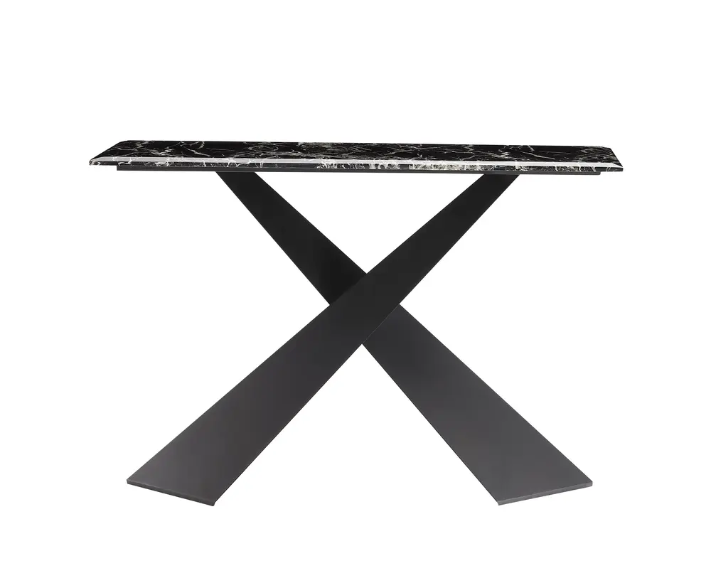 Pasargad Home Luxe Marble Console Table, Black