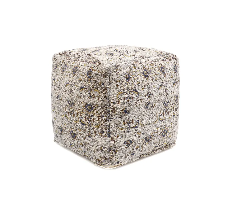 Pasargad Home Grandcanyon Premium Cotton Pouf, Toupe
