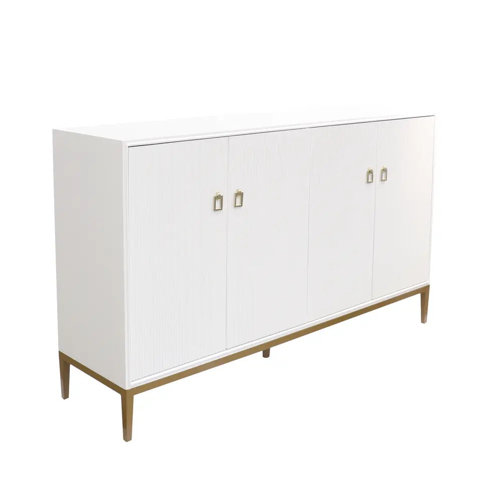 Pasargad Home Victoria Ivory Sideboard with Bronze Metal Frame