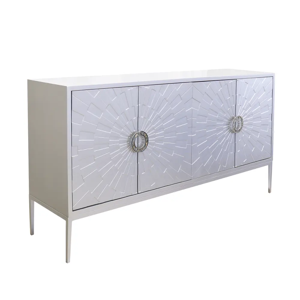 Pasargad Home Luna Wooden Sideboard, Silver