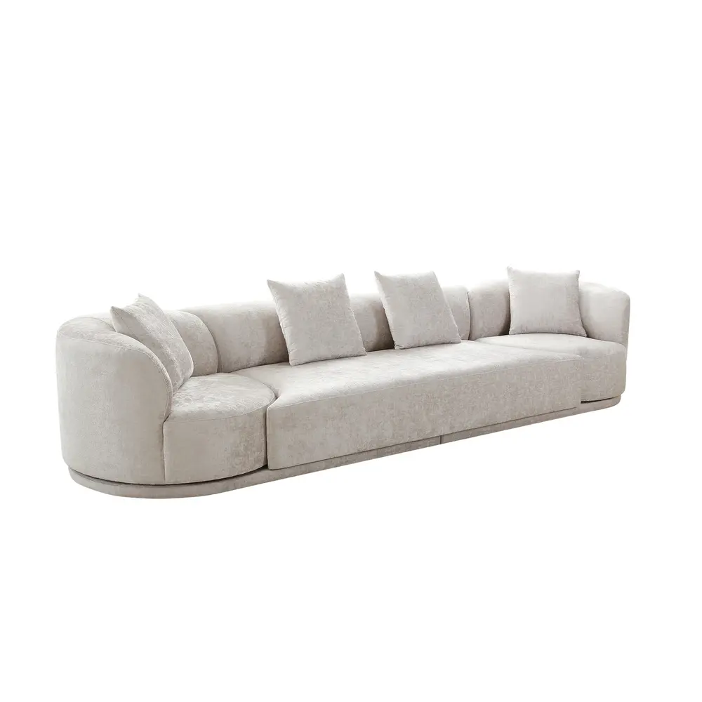 Pasargad Home Amalfi  Upholsted Sectional 4 Pieces Sofa Set, Beige