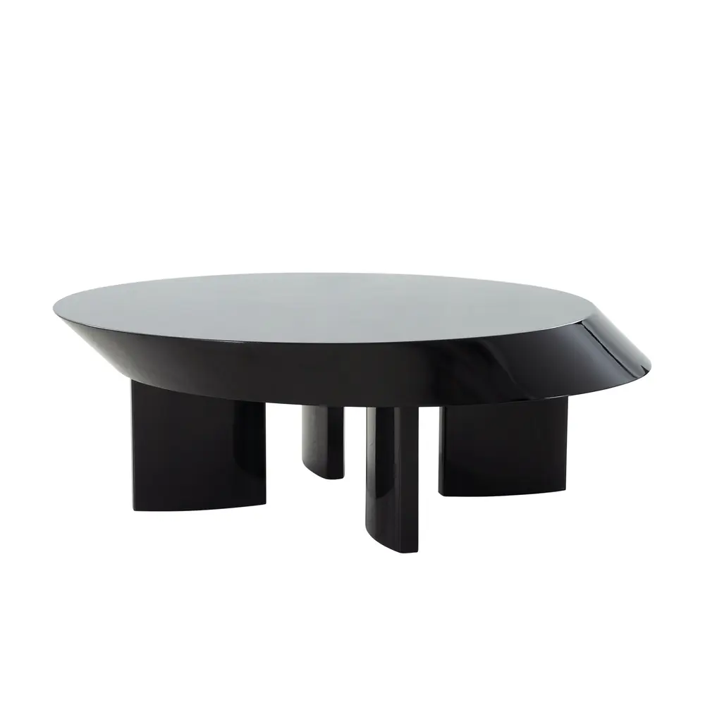 Pasargad Home Rivano Design Shiny Black Coffee Table, 43.7