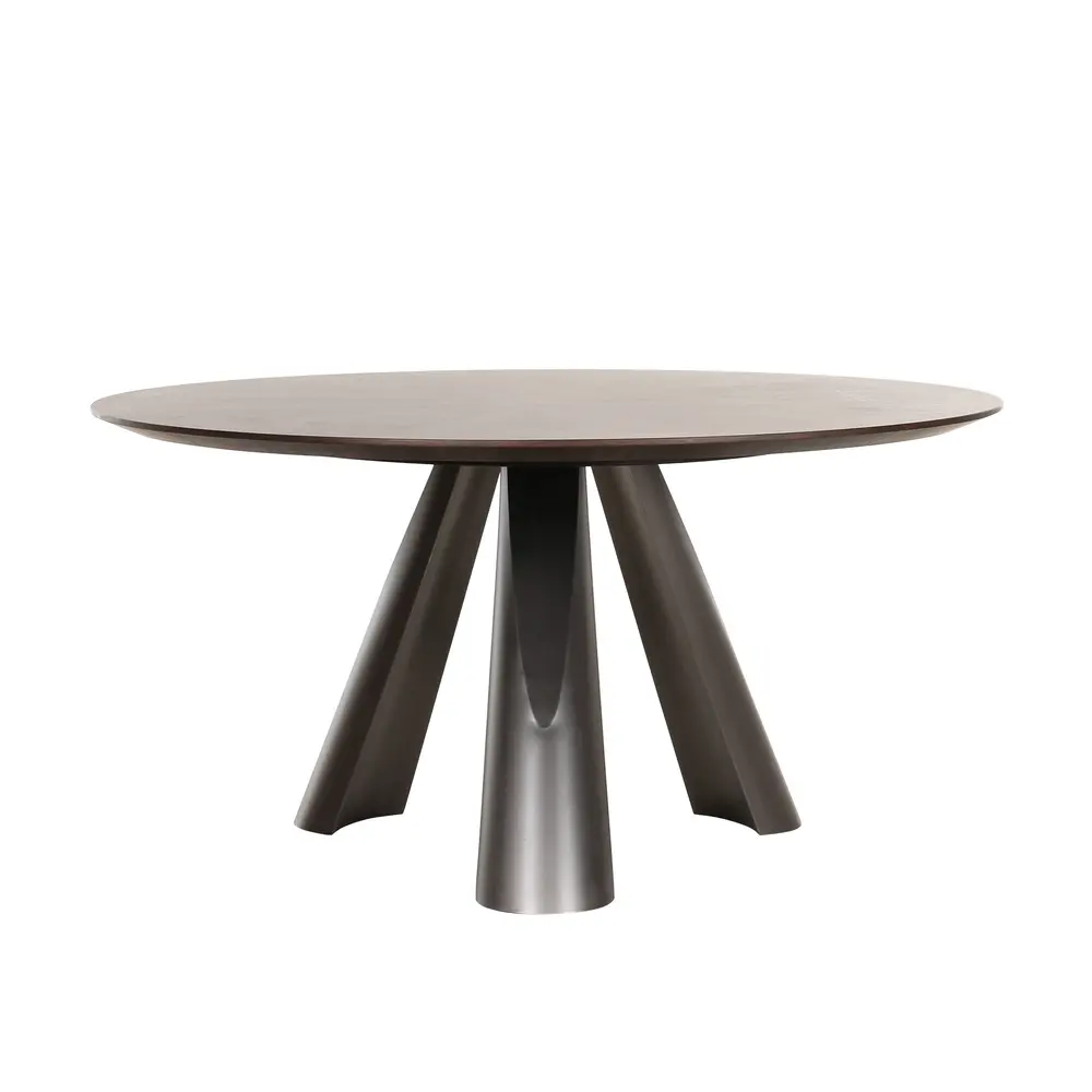 Pasargad Home Novara Design Dark Brown Round Dining Table, 59