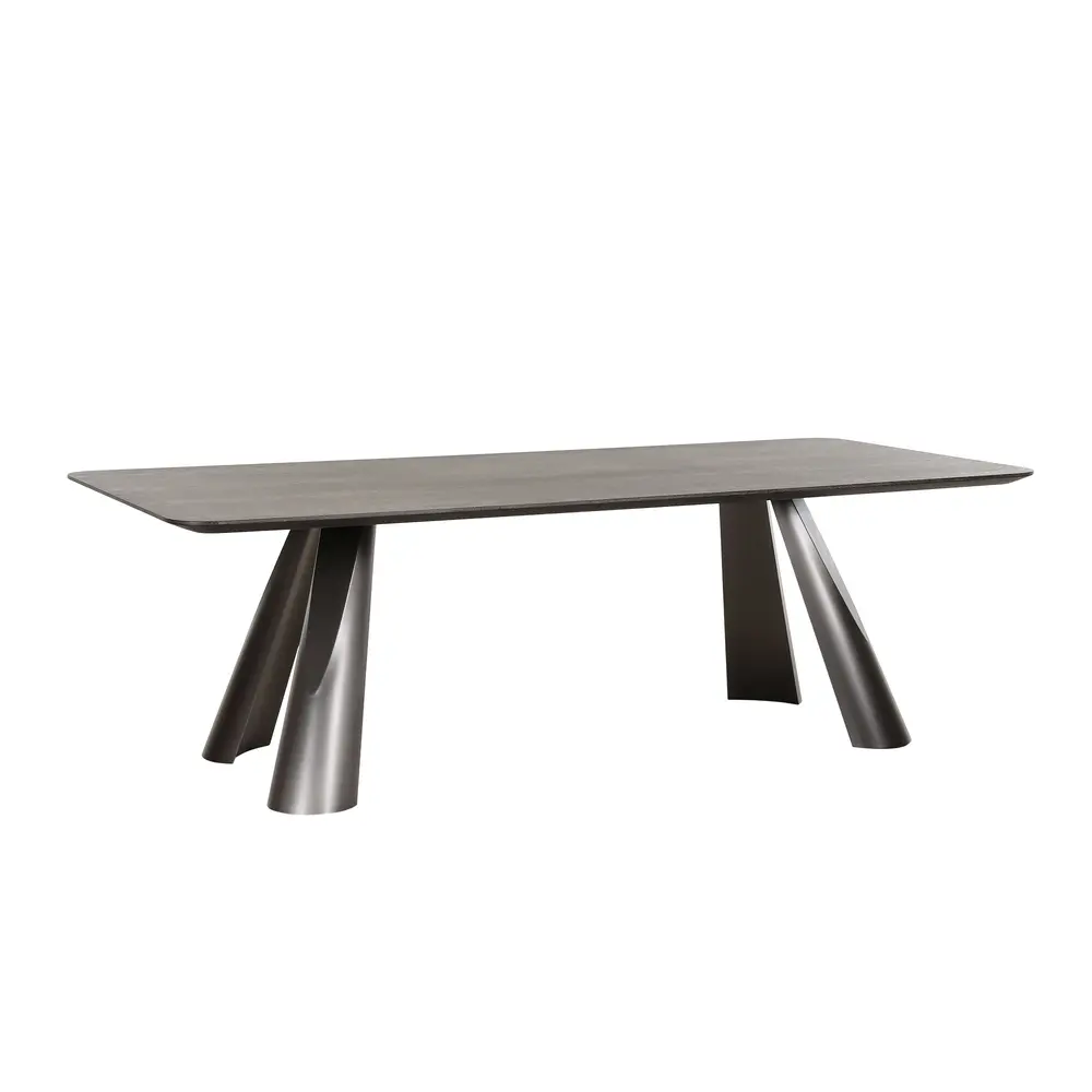 Pasargad Home Novara Design Dark Brown Rectangle Dining Table, 94.5