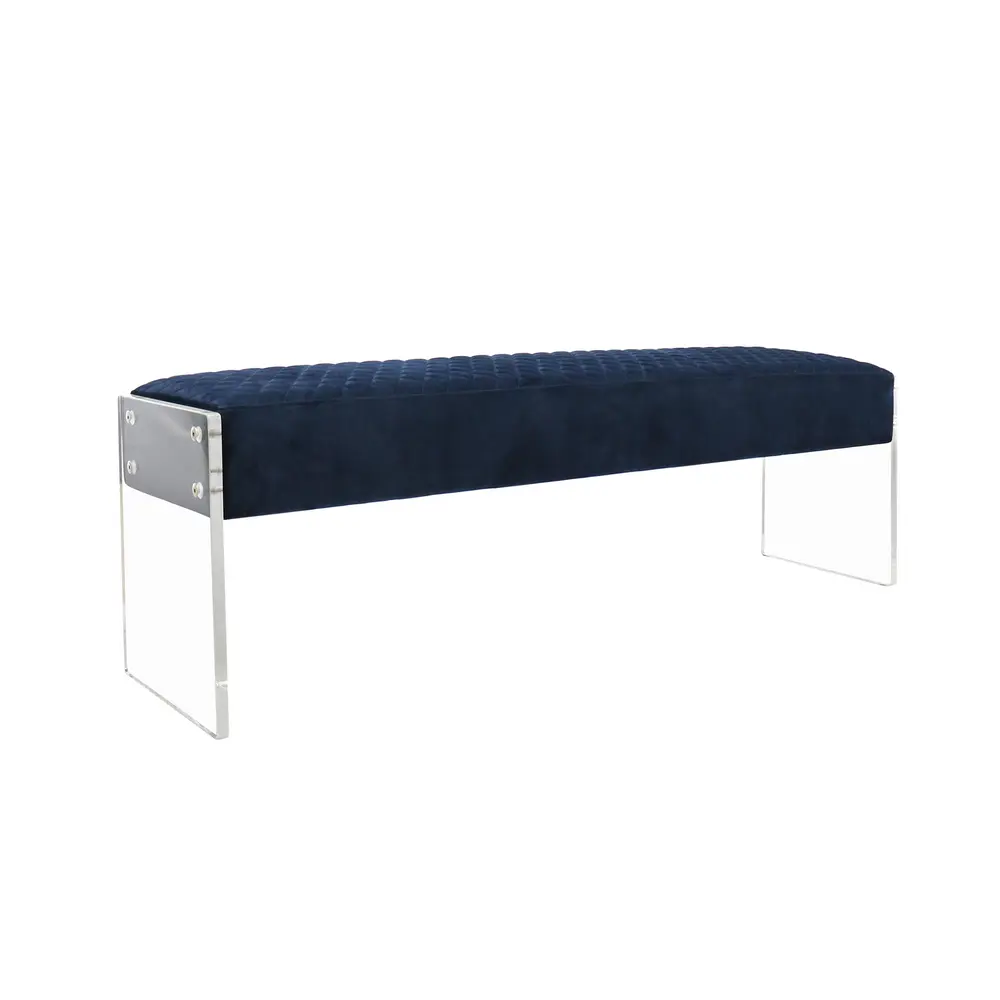 Pasargad Home Tribecca Upholstered Bench, Navy