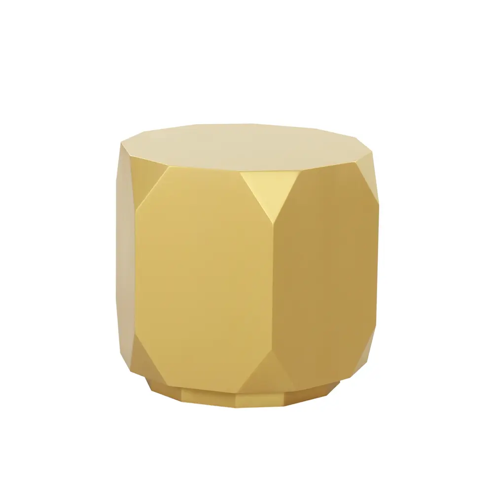 Pasargad Home Selva Wood Finish Side Table, Gold