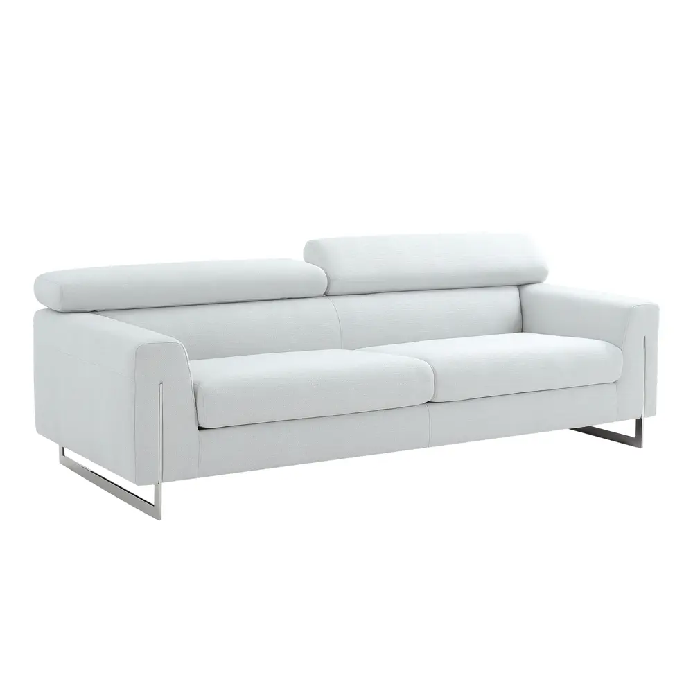 Pasargad Home Serena Sofa with Adjustable Headrests, Silver