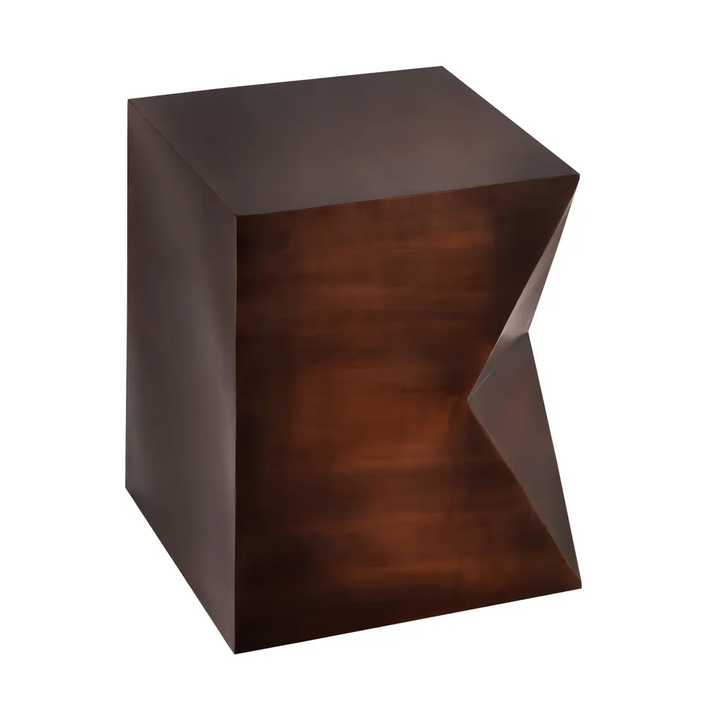 Pasargad Home Aleksy Vintage Copper Finish Side Table