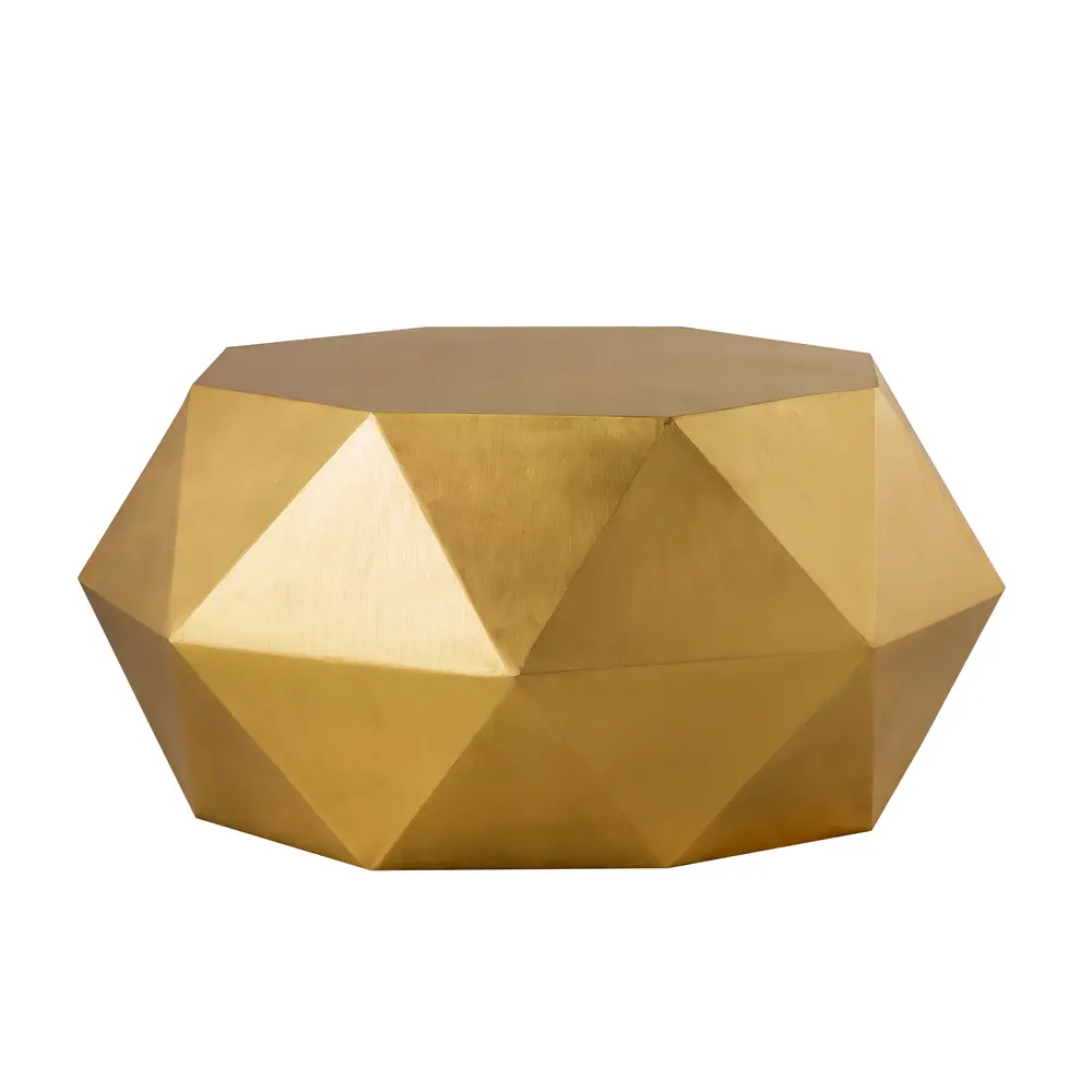 Pasargad Home Kronos Diamond Shape Coffee Table, Gold