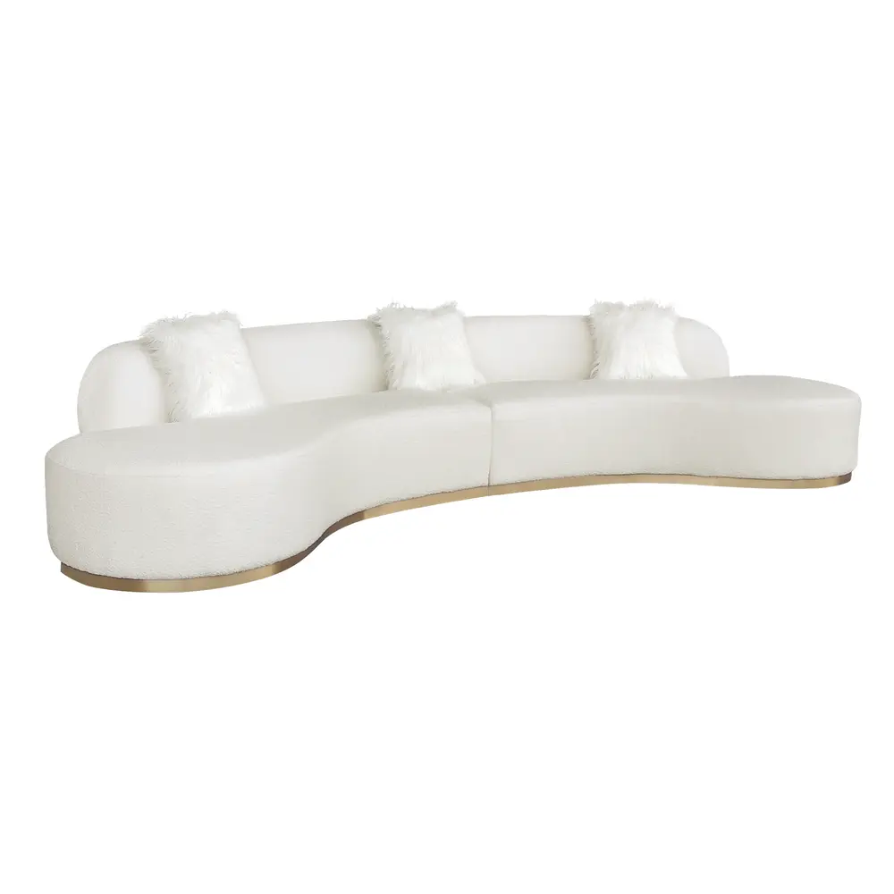 Pasargad Home Simona Upholstered Sofa with 3 Pillows, Width 150.4