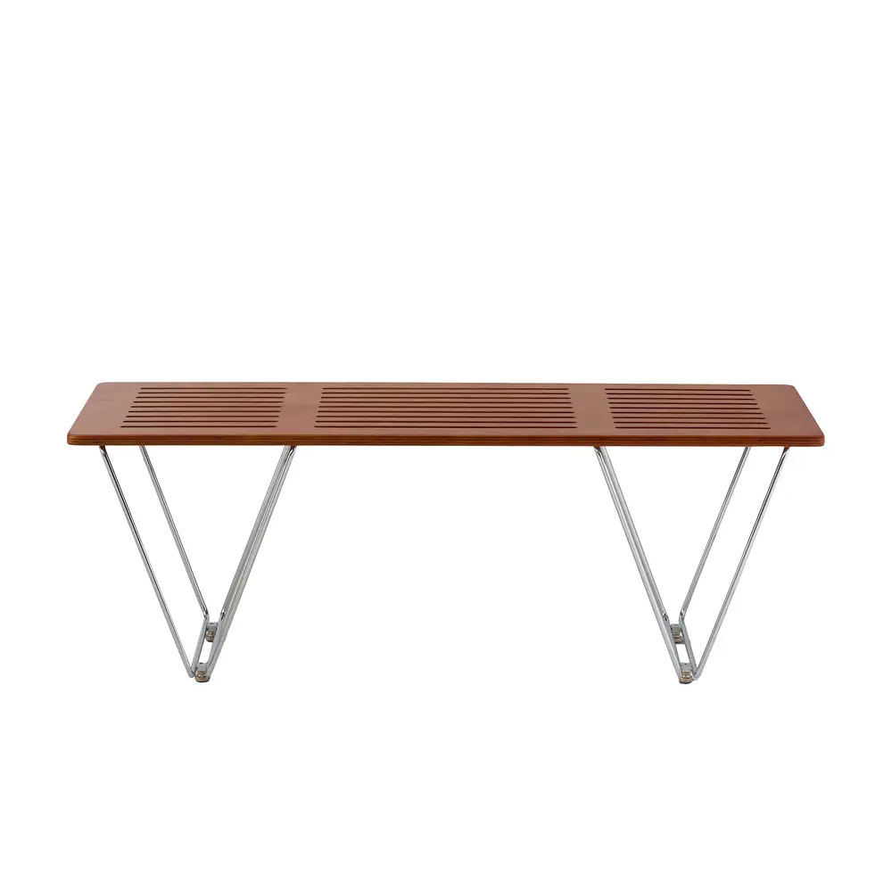 Pasargad Home Fuji Bench, Brown/Silver