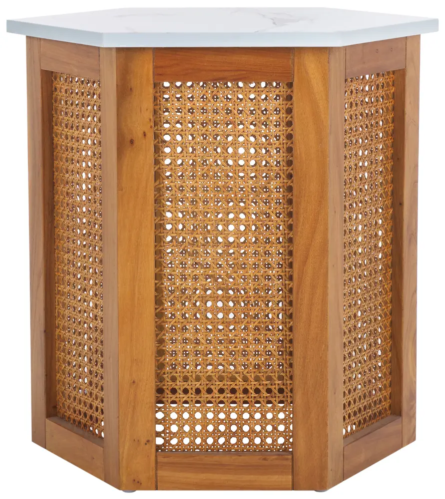 Danez Hexagon Cane Accent Table