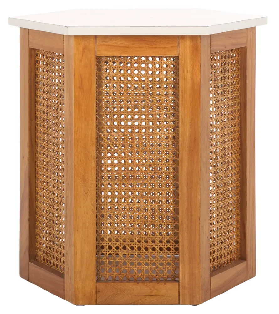 Danez Hexagon Cane Accent Table
