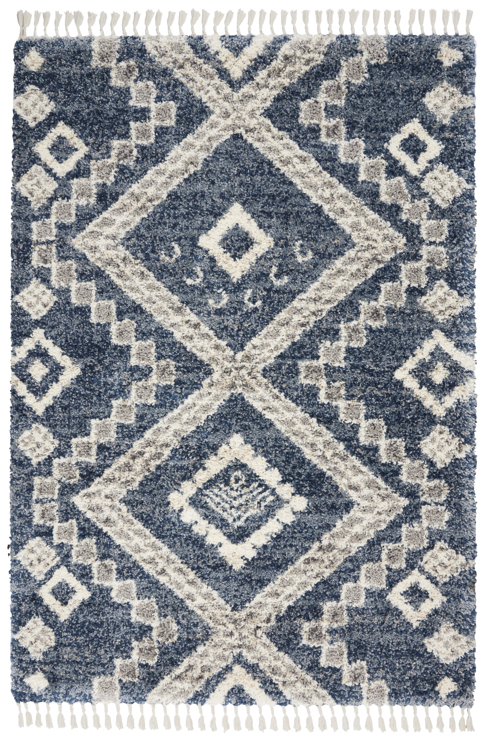 Nourison Scandinavian Shag 4' x 6' Denim Blue Shag Indoor Rug