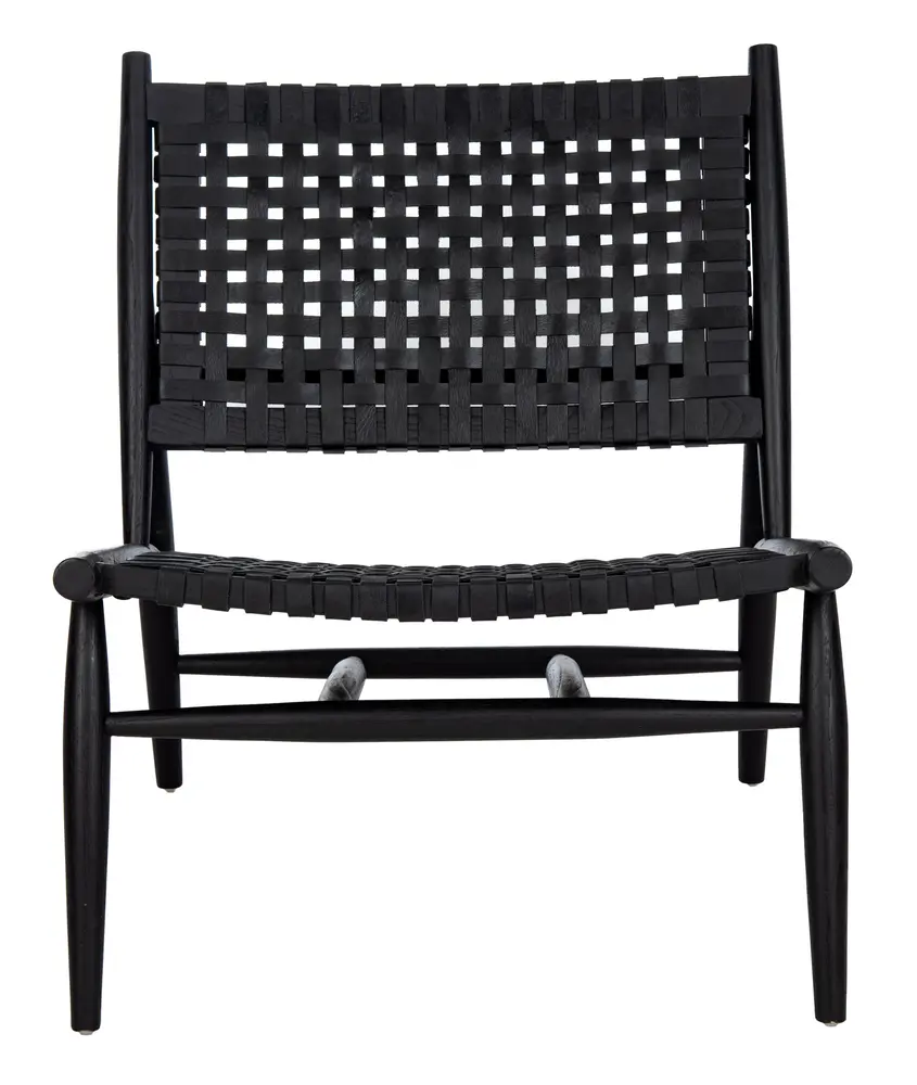 Soleil Leather Woven Accent Chair