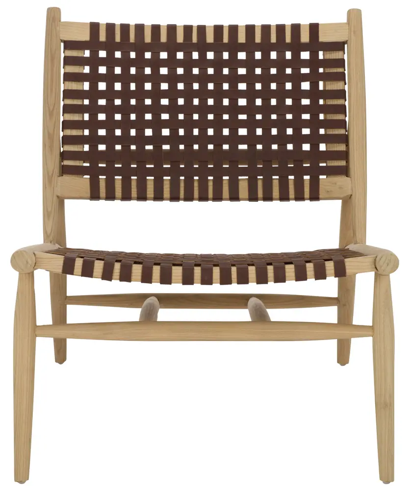Soleil Leather Woven Accent Chair