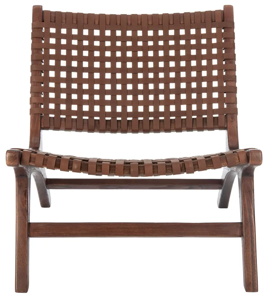 Luna Leather Woven Accent Chair