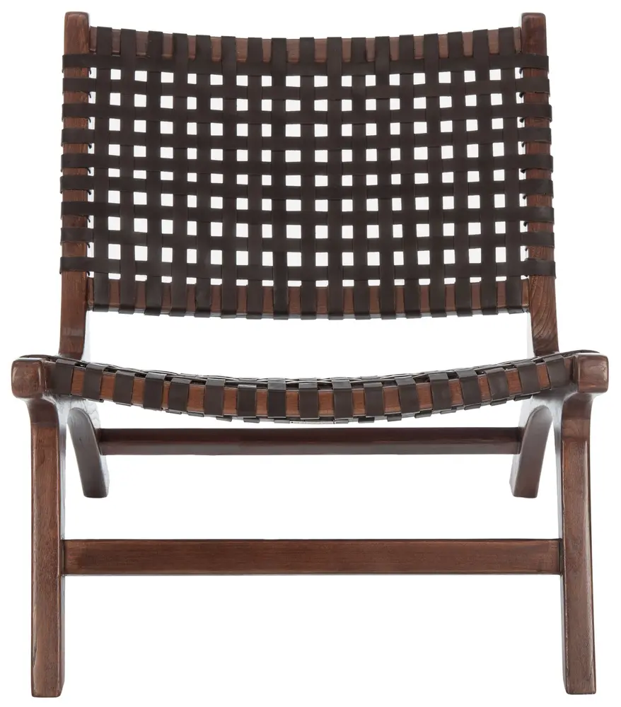 Luna Leather Woven Accent Chair