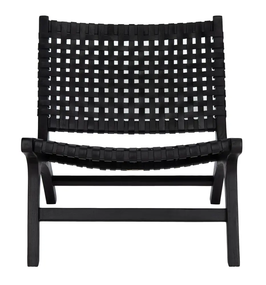 Luna Leather Woven Accent Chair
