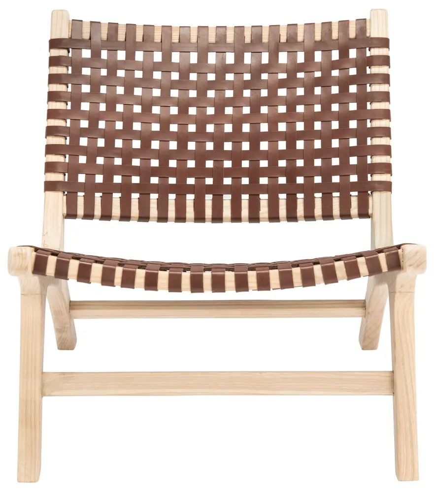 Luna Leather Woven Accent Chair