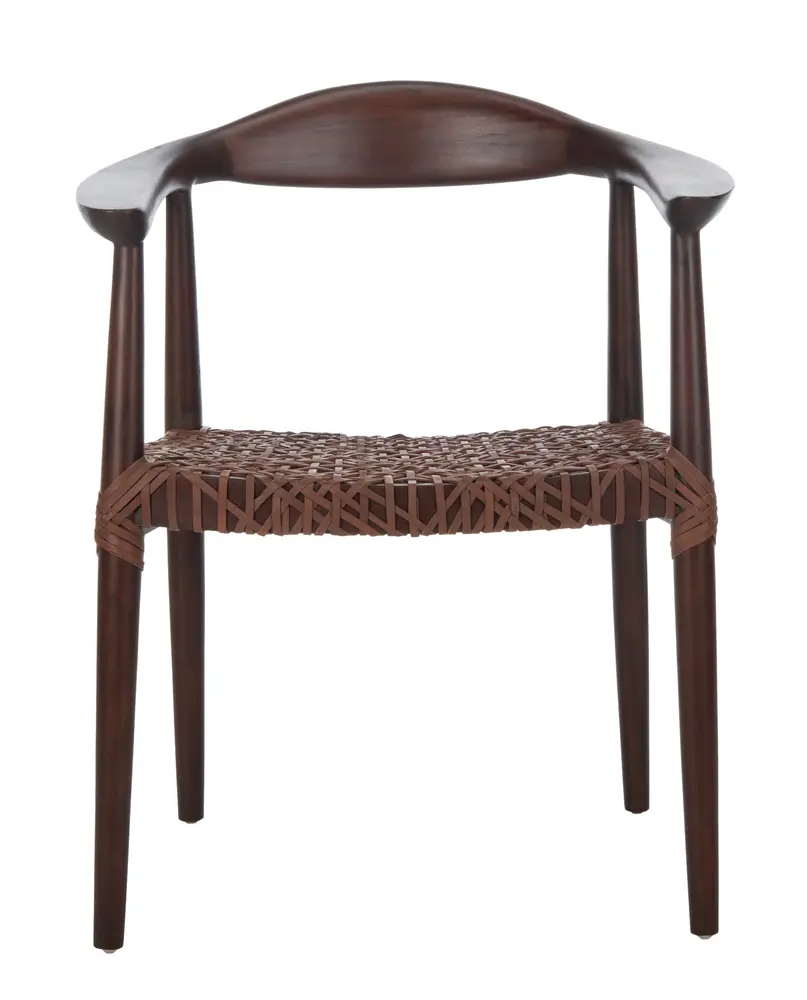 Juneau Leather Woven Accent Chair