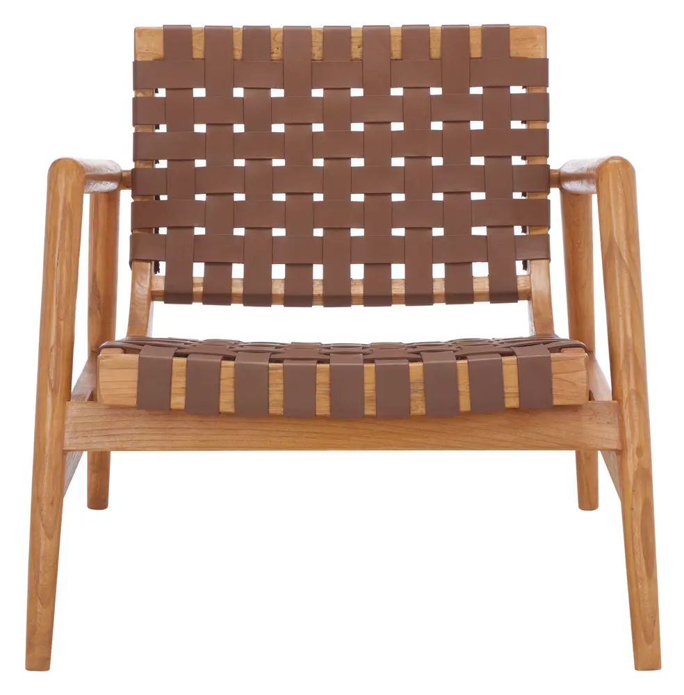 Bellona Leather Woven Accent Chair