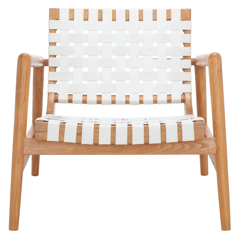 Bellona Leather Woven Accent Chair