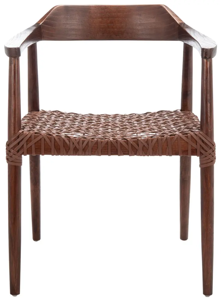 Munro Leather Woven Accent Chair