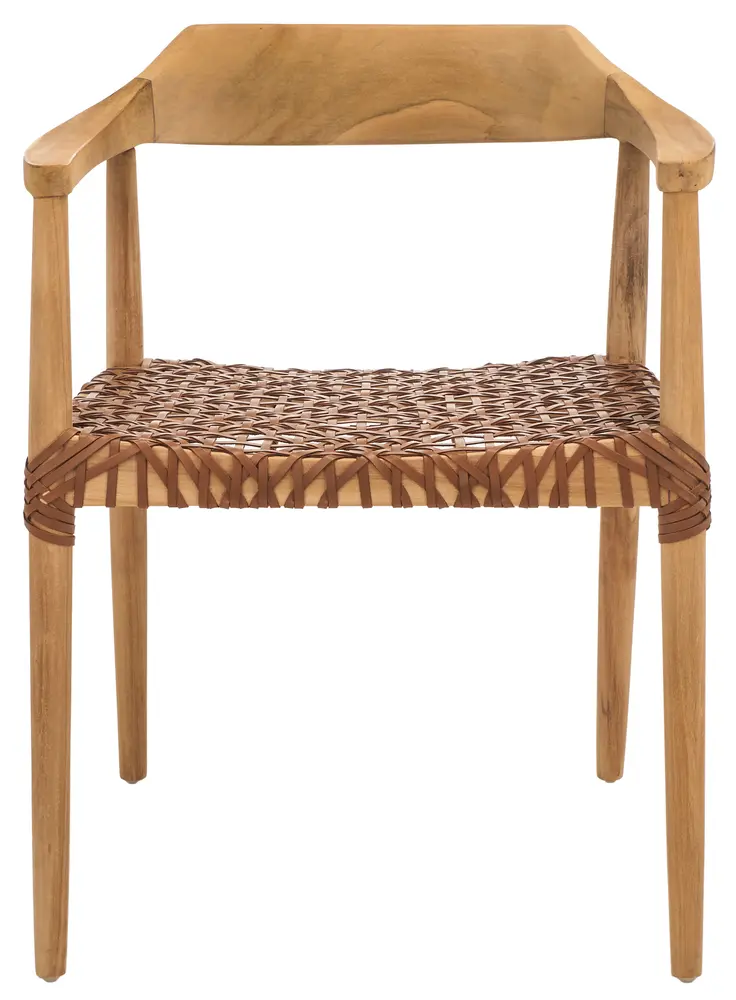Munro Leather Woven Accent Chair