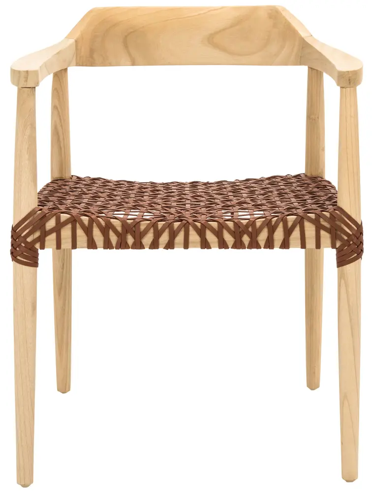 Munro Leather Woven Accent Chair