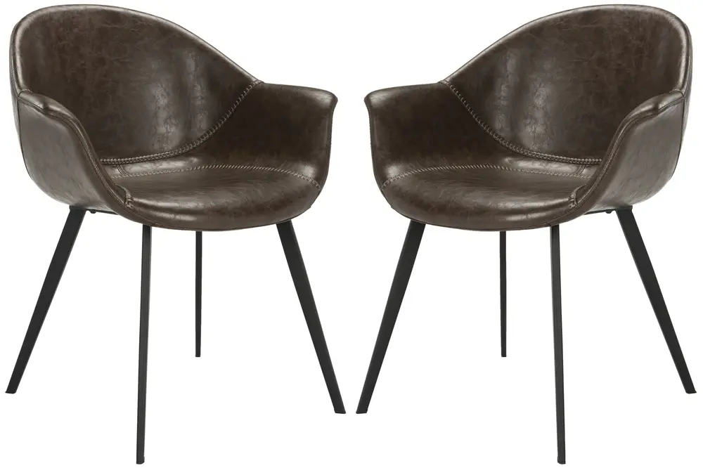 Dublin Midcentury Modern Leather Dining Tub Chair