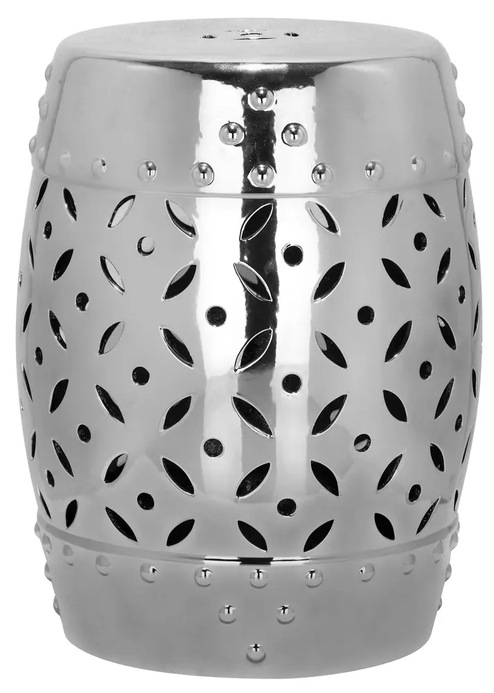 Silver Lattice Coin Garden Stool