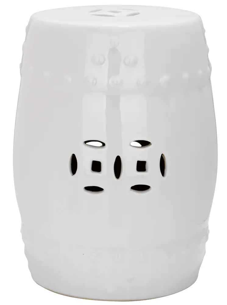 White Modern Ming Garden Stool