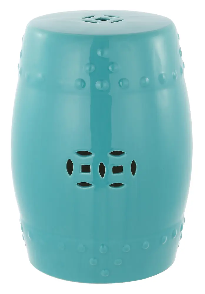 Light Aqua Modern Ming Garden Stool
