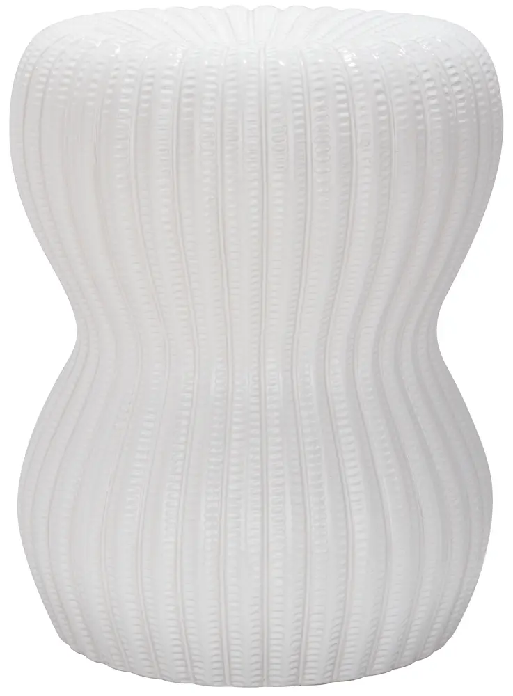 White Hour Glass Garden Stool