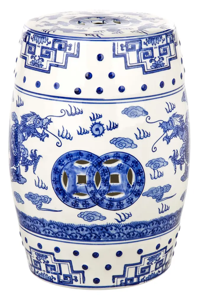 Dragon's Breath Chinoiserie Garden Stool
