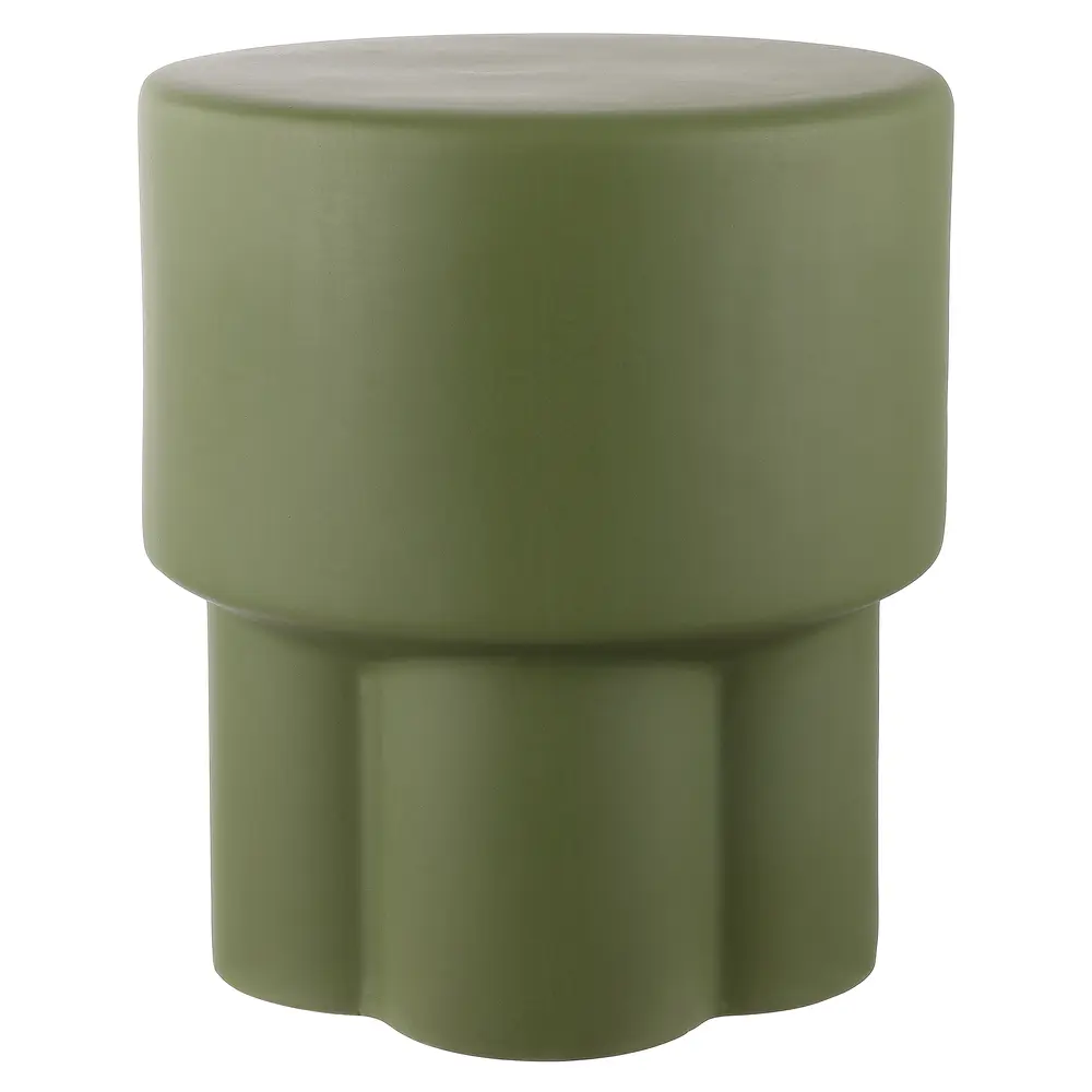 Cordiz ,14.25 Inch, Moss Green, Ceramic Garden Stool
