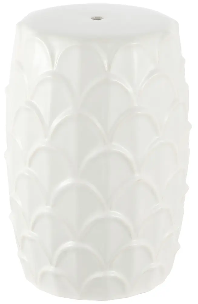 Seina, 17 Inch, Cream, Ceramic Garden Stool