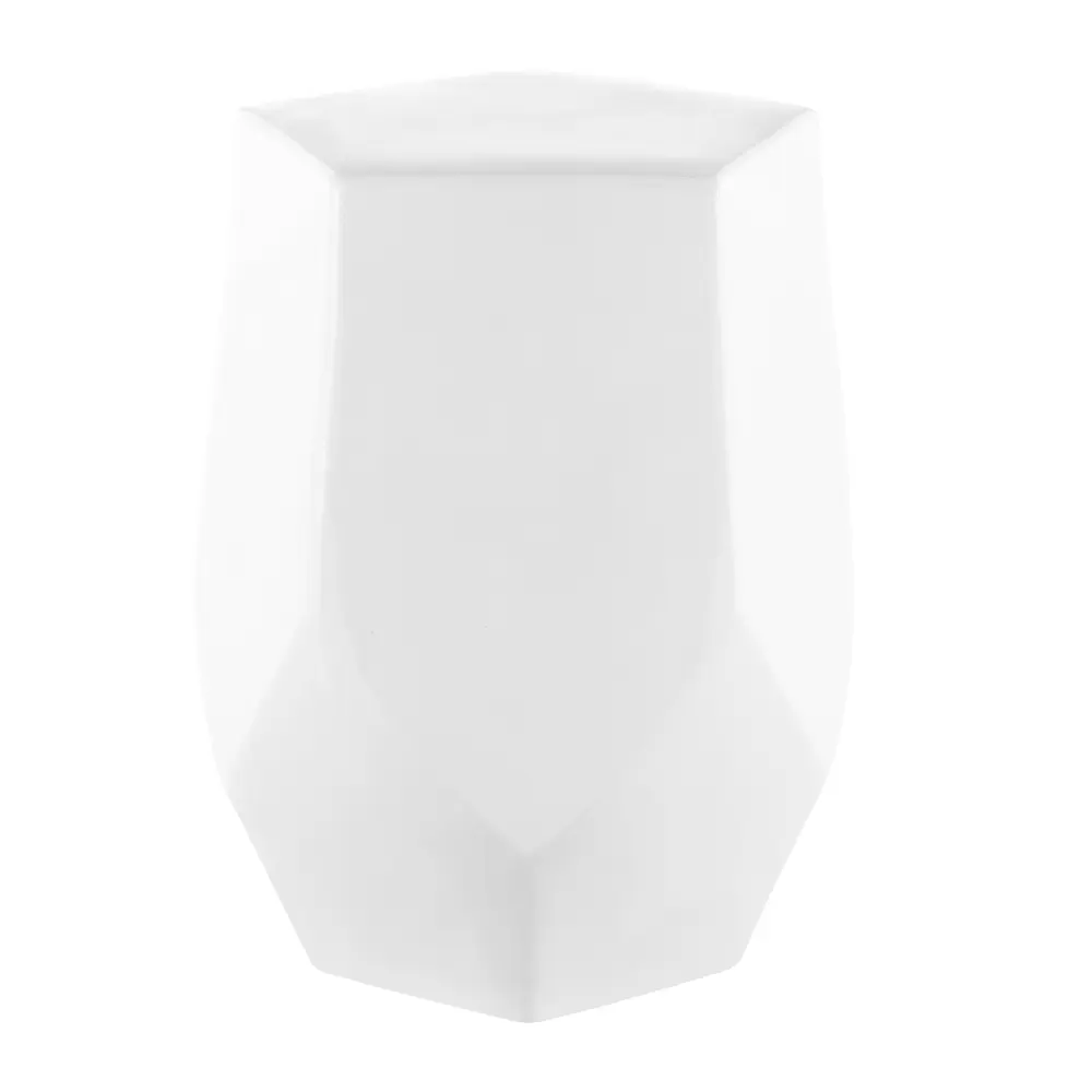 Cleonia, 17.75 Inch, White, Ceramic Garden Stool?