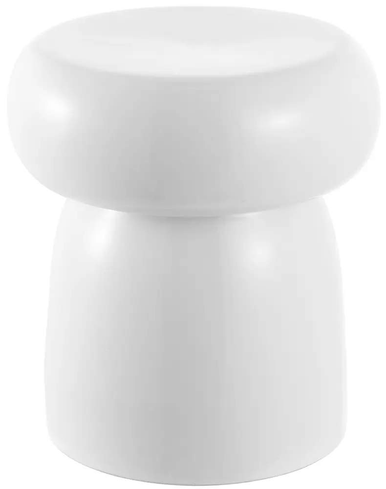 Millia, 14.75 Inch, White, Ceramic Garden Stool