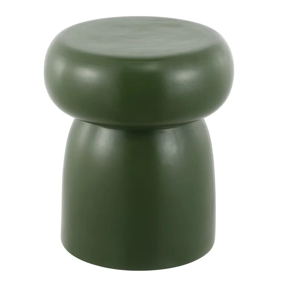 Millia, 14.75 Inch, Moss Green, Ceramic Garden Stool