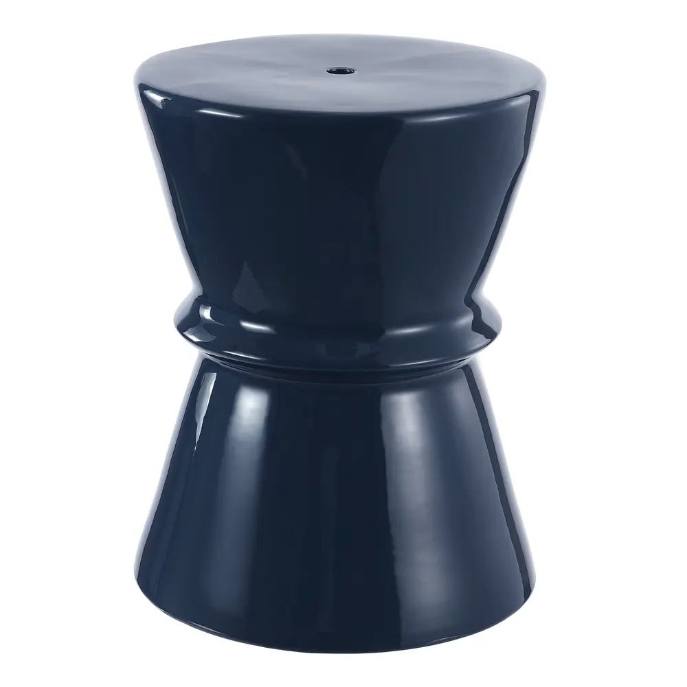 Savello, 17.72 Inch, Navy, Ceramic Garden Stool ?