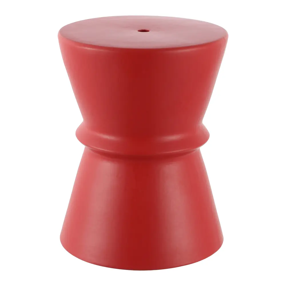 Savello, 17.72 Inch, Bright Red, Ceramic Garden Stool ?