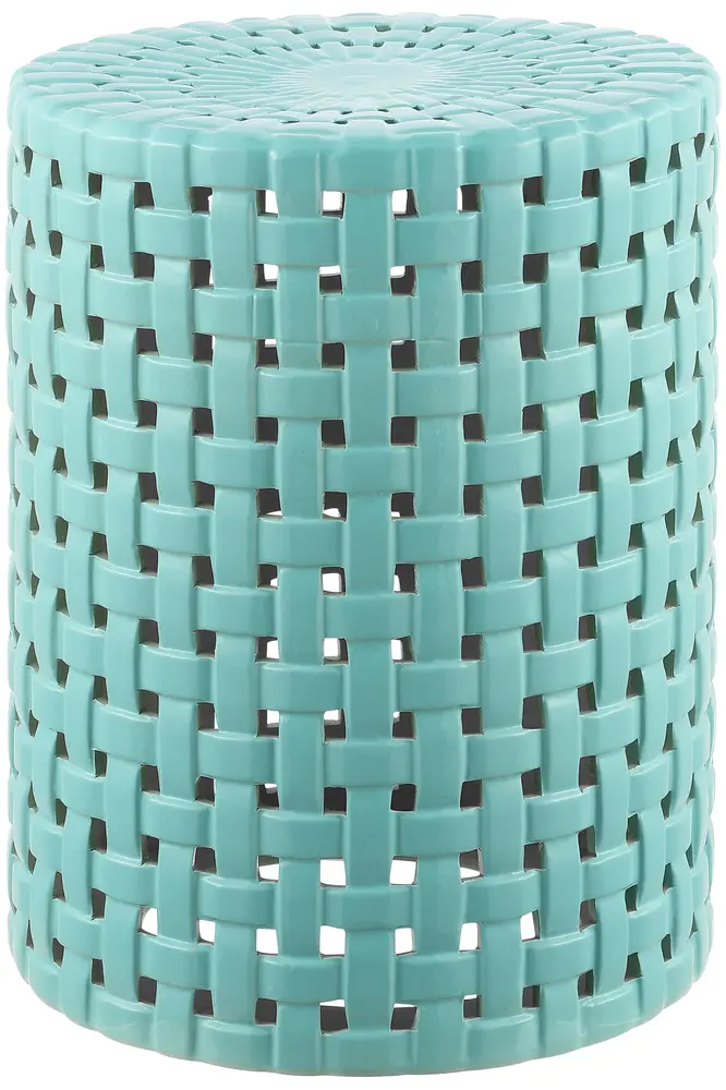 Sayre, 17 Inch, Robin's Egg Blue, Ceramic Garden Stool