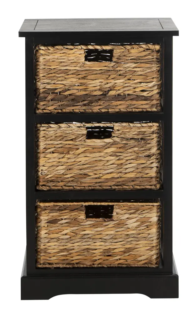 Halle 3 Wicker Basket Storage Side Table