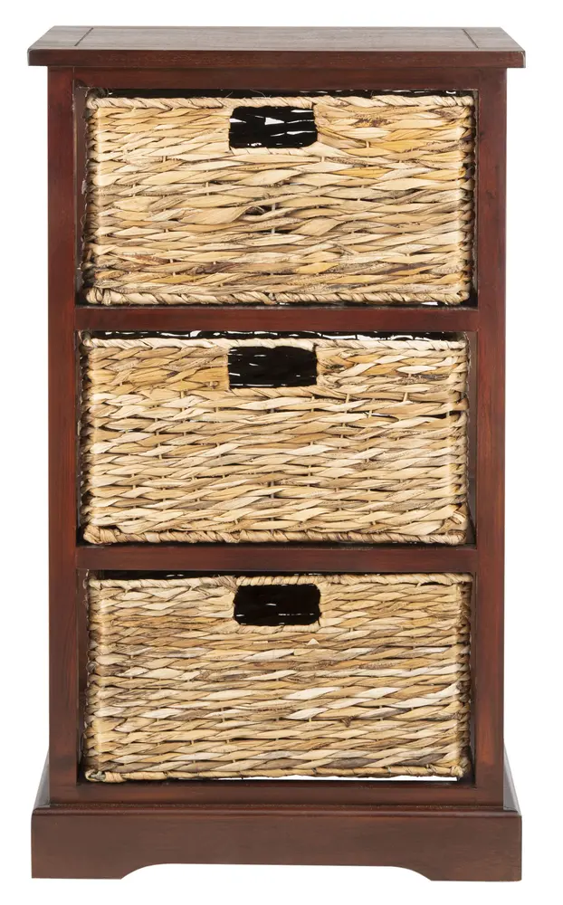 Halle 3 Wicker Basket Storage Side Table