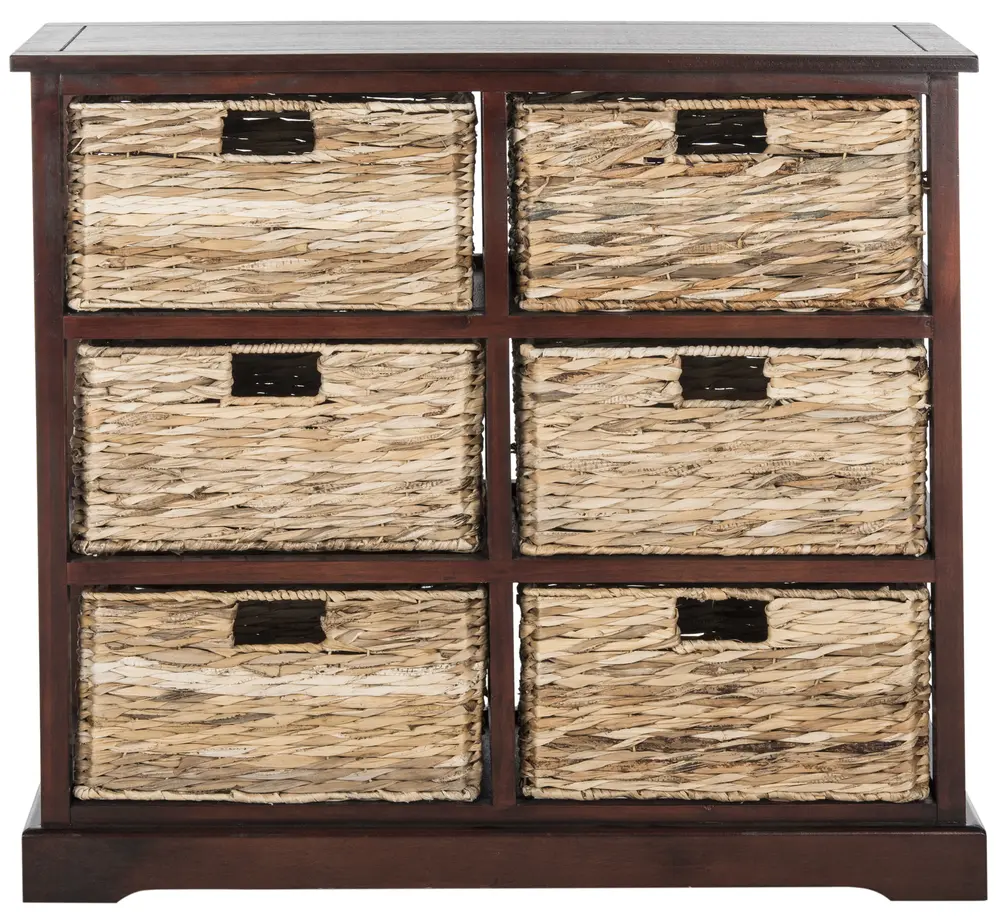 Keenan 6 Wicker Basket Storage Chest